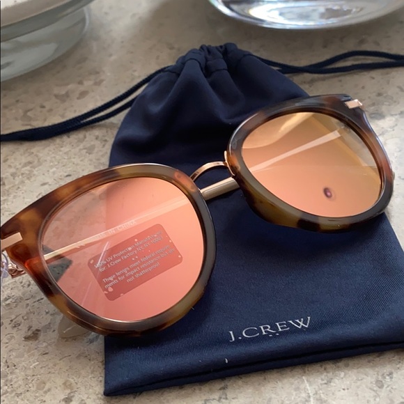 J. Crew Mixed Media Mirrored Tortoise Sunglasses. - Picture 2 of 6